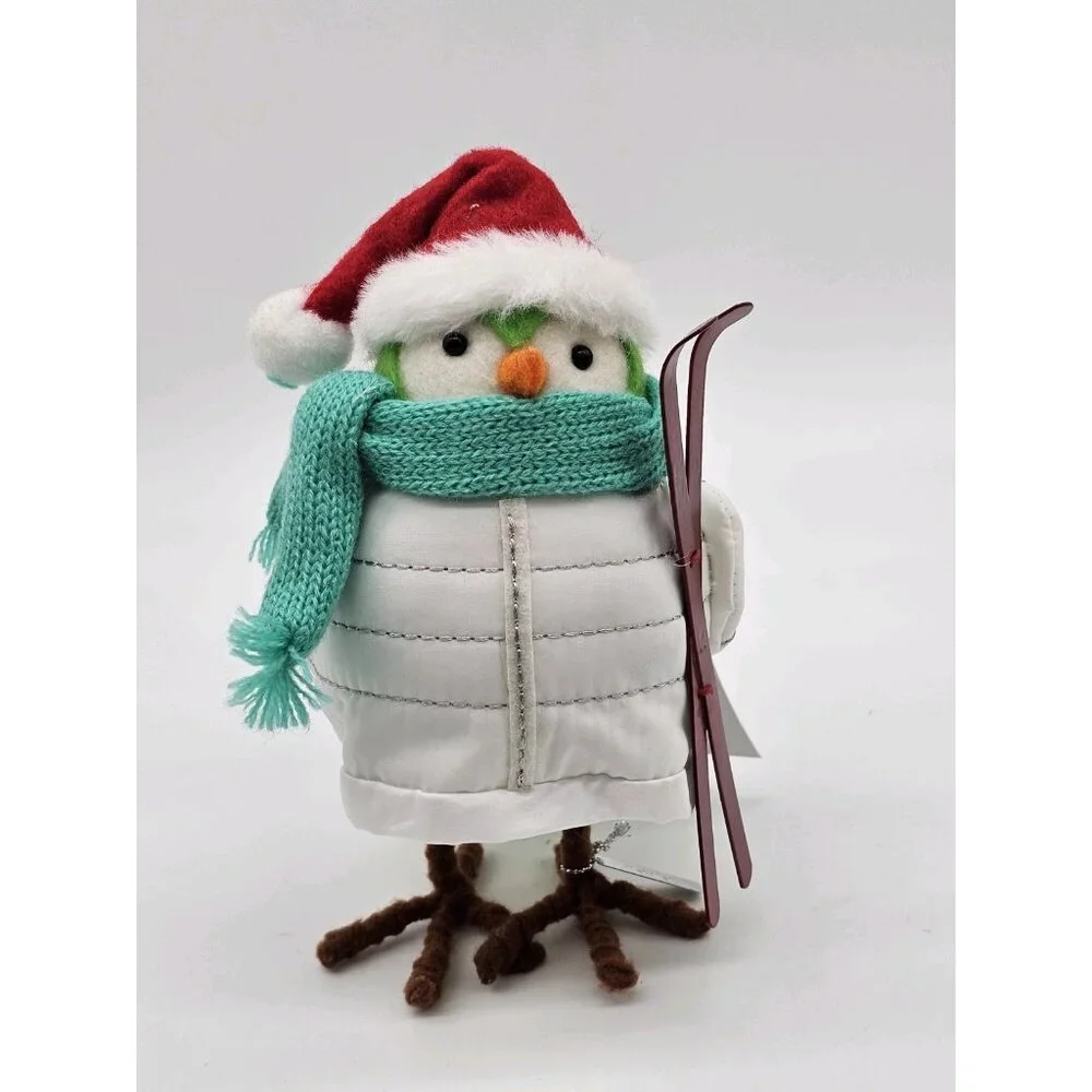 Wondershop Featherly Friends Powell 2020 Christmas Bird Winter Ski Figurine